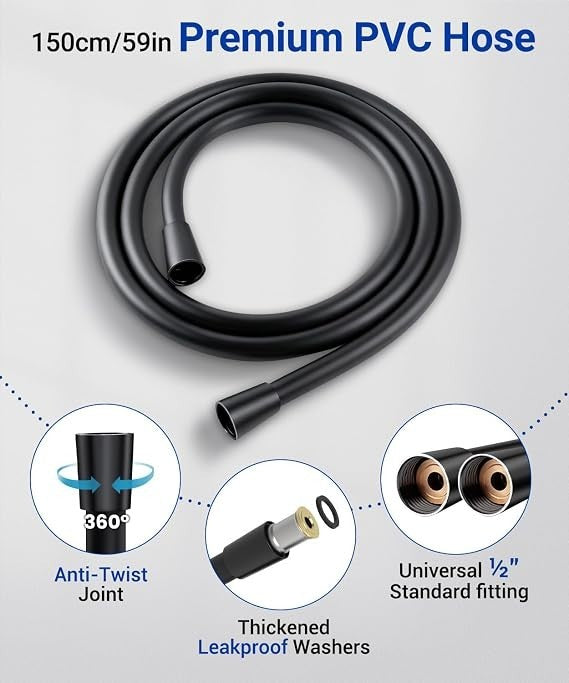 Newentor High Pressure Shower Head 6 Modes Water Saving black