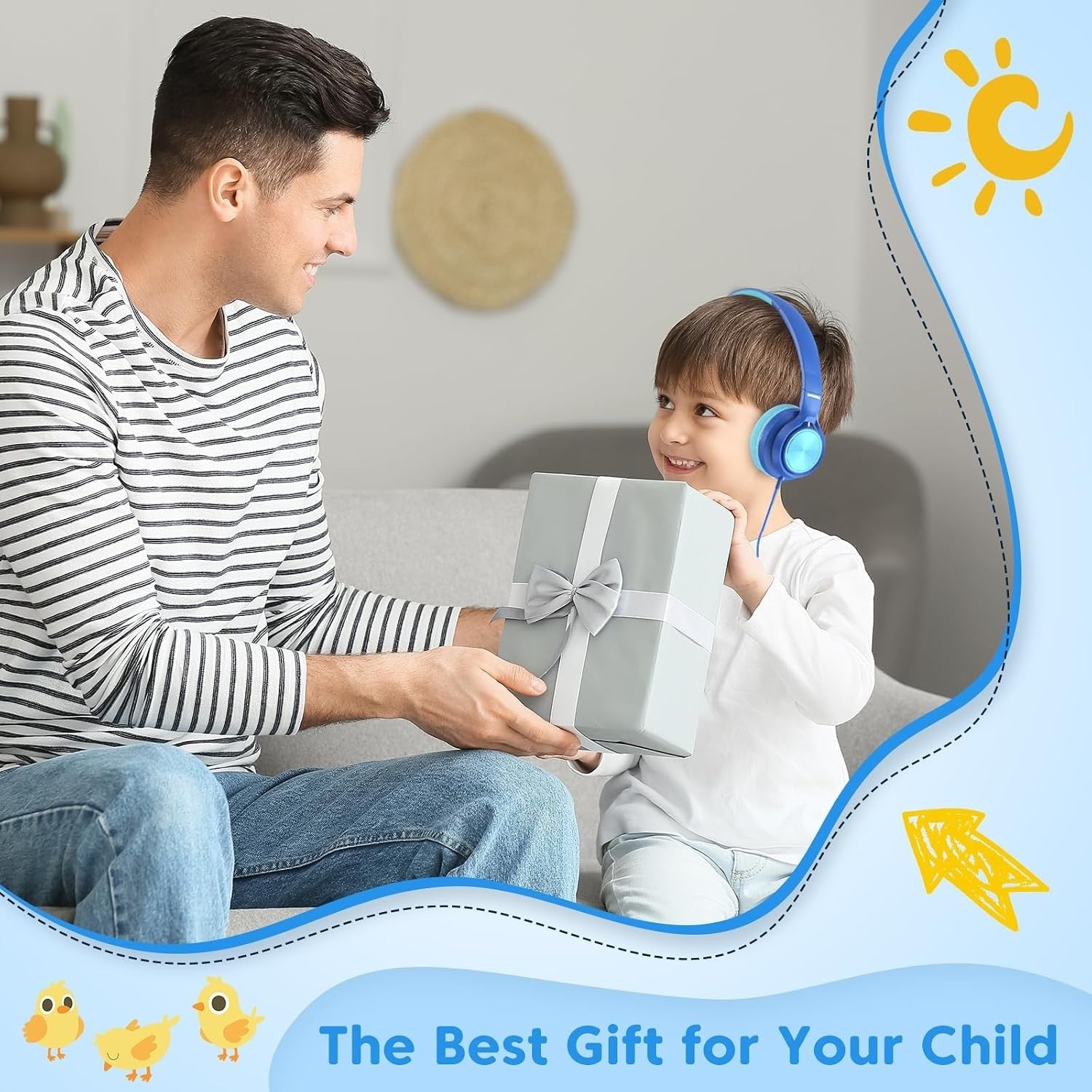 INFURTURE Kids Headphones CH5 USB C Headphone with Mic for Boys/Girls, Line Cont
