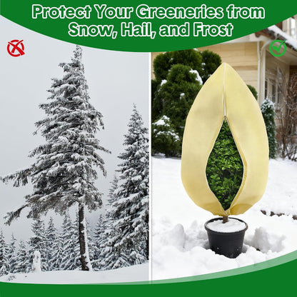4 Pack Large Frost Protection Bag Plants Fleece Winter Garden Plant Cover 70gsm