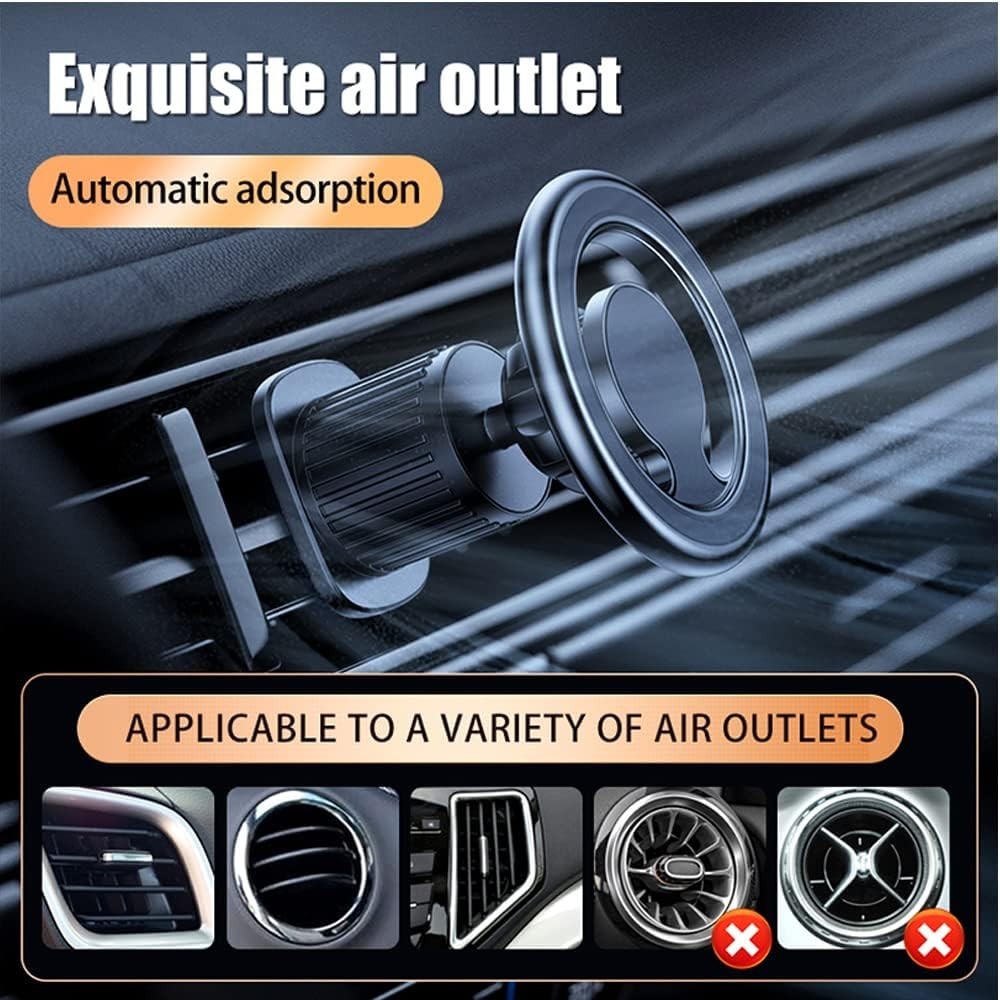 Magnetic Car Phone Holder for iPhone MagSafe & Samsung Devices Air Vent