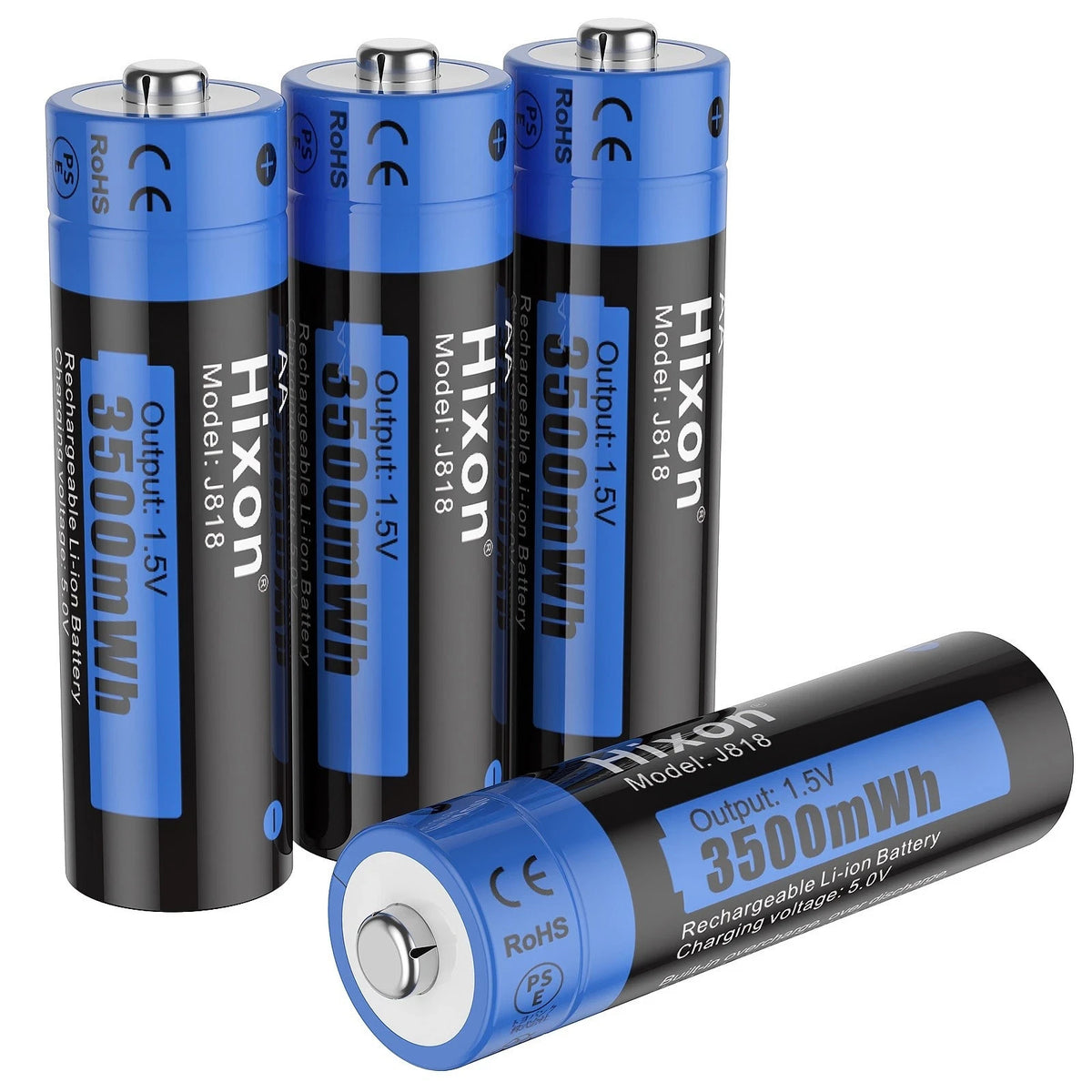 Hixon 1.5V AA Lithium Rechargeable Batteries 3500mWh AA Batteries x4 and Charger