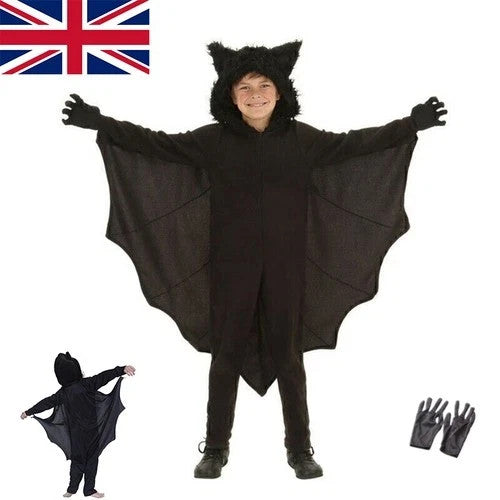 Halloween Kids Bat Wing Costume Boys Girls Child Vampire Fancy Dress Cosplay UK