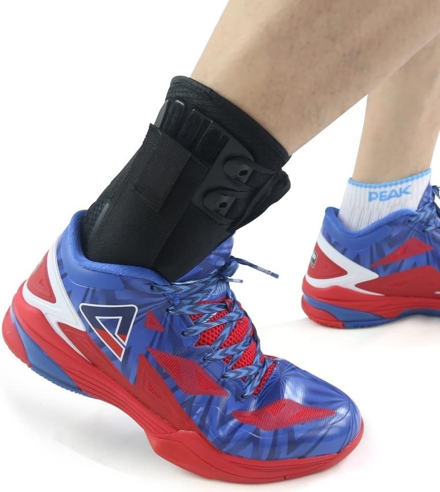 Kuangmi Ankle Support Lace Up With Side Stabilizers Brace Fixing Protection 1PC