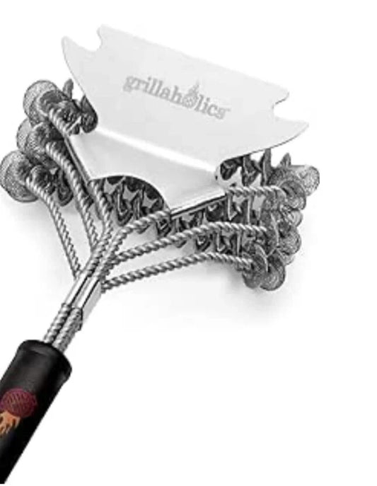Grillaholics BBQ Grill Bristle Free Brush Xtra Wide XL Scraper Cleaner UK Seller