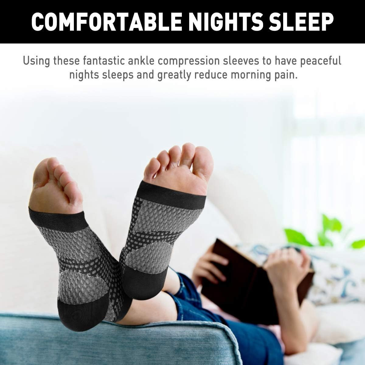AVIDDA 2 Pack Ankle Support Brace for Men and Women, Compression Sleeve Socks XL