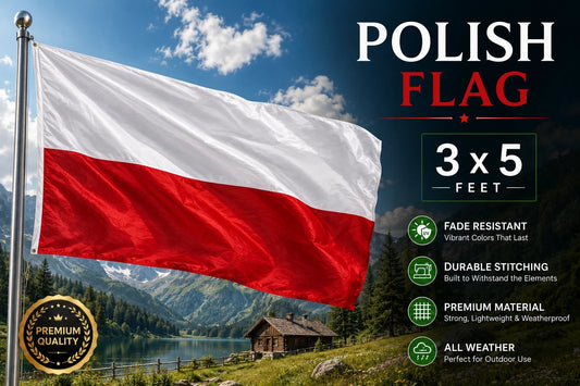 LARGE 5ft x 3ft Poland Polish Polska Flag Football Olympic Supporter Europe Fans