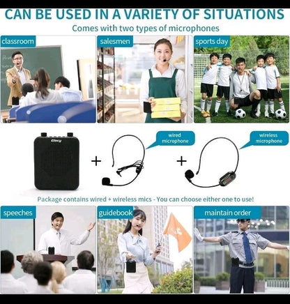 Giecy G300 30W Portable Voice Amplifier UHF Headset Mic Bluetooth PA Speaker
