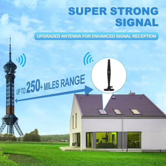 UK Digital TV Ariels HD 250+ Miles Range Indoor 4K TV Aerial indoor for Smart TV