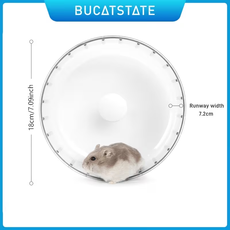 Quiet Jumbo Hamster Running Wheel - Classic Transparent, Easy Mounting - 15cm