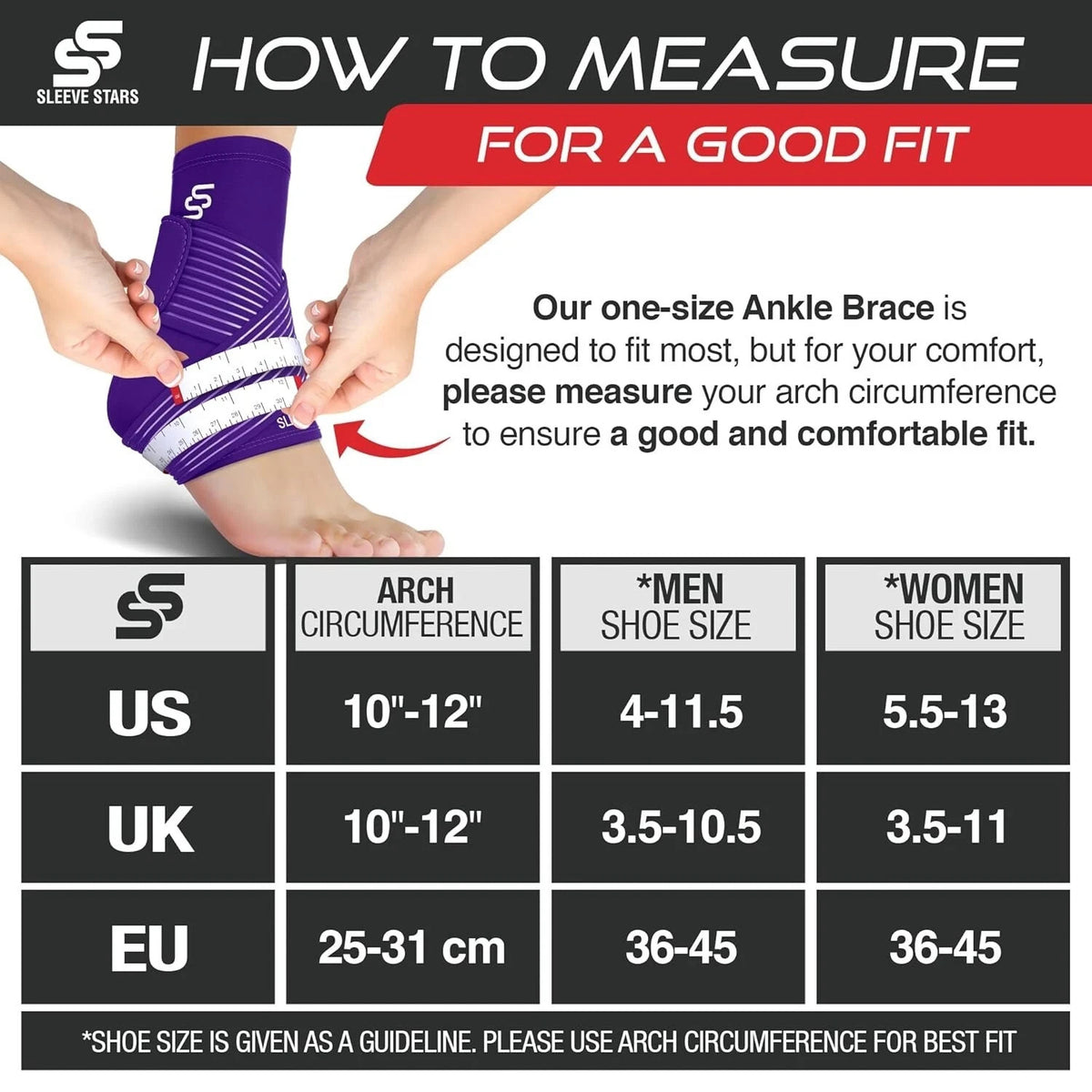 Sleeve Stars Ankle Brace Achilles Tendonitis Support Foot & Plantar Fasciitis