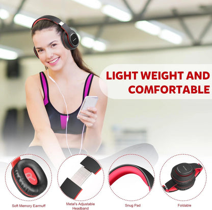 Worwoder Wireless Headphones over Ear, 80 Hours Playtime Bluetooth Headphones, H
