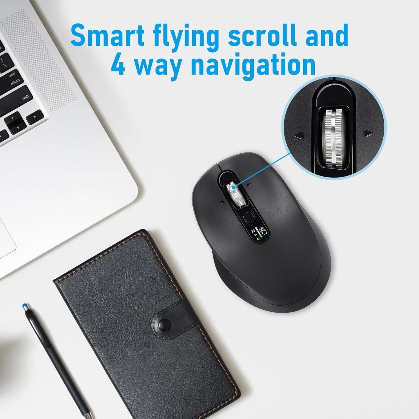 INFINMIND Wireless Bluetooth Mouse Multi-Device Rechargeable Ergonomic