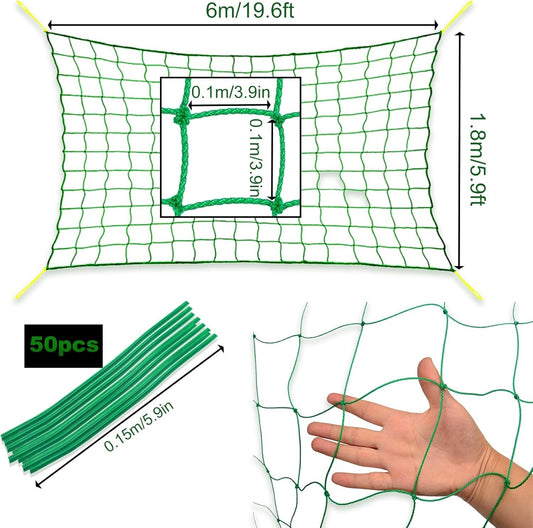 Plant Support Mesh Net Vegetable Fruit Climbing Netting Pea Bean Trellis 6mx1.8m