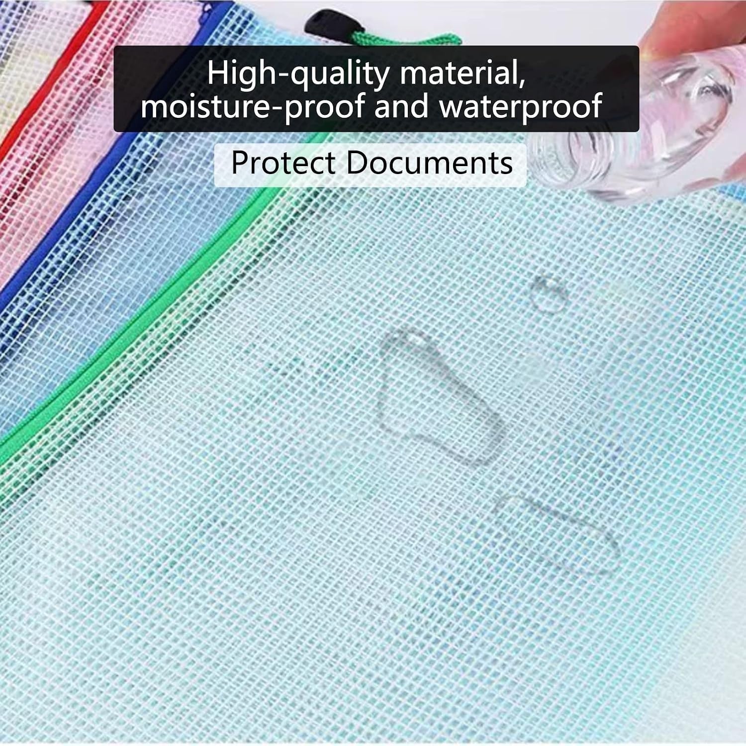 A4 Plastic Waterproof Document Wallets Files Folder Zip Lock Bags Pouch Office