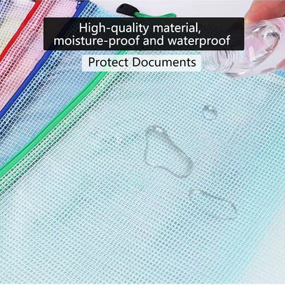 A4 Plastic Waterproof Document Wallets Files Folder Zip Lock Bags Pouch Office