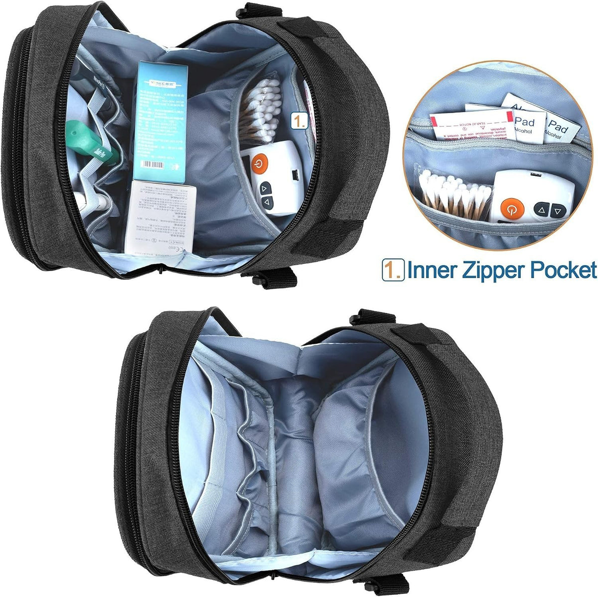 CURMIO Insulin Cooler Travel Case, Diabetes Supplies Bag, with Shoulder Strap