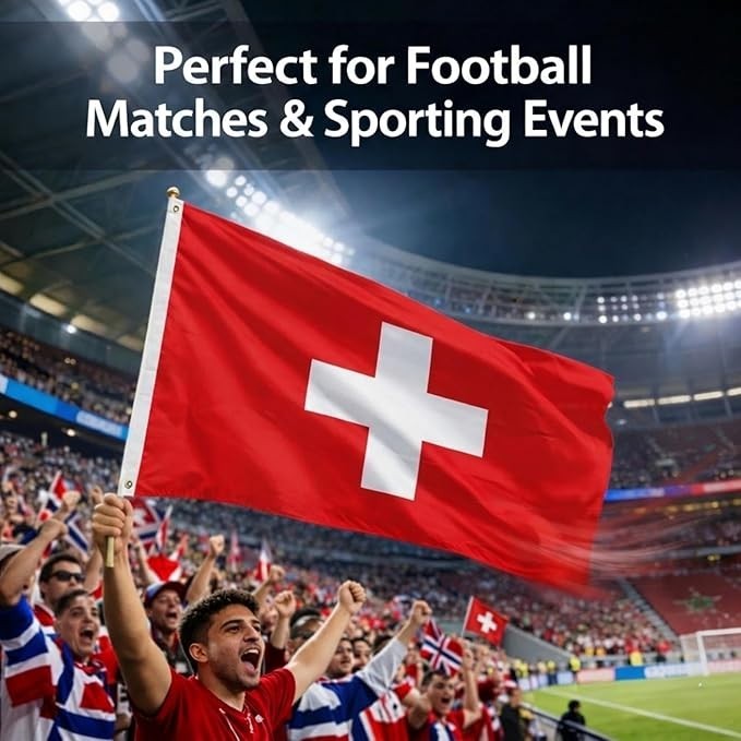 Flagseller UK Switzerland Flag 5ft x3ft High Quality