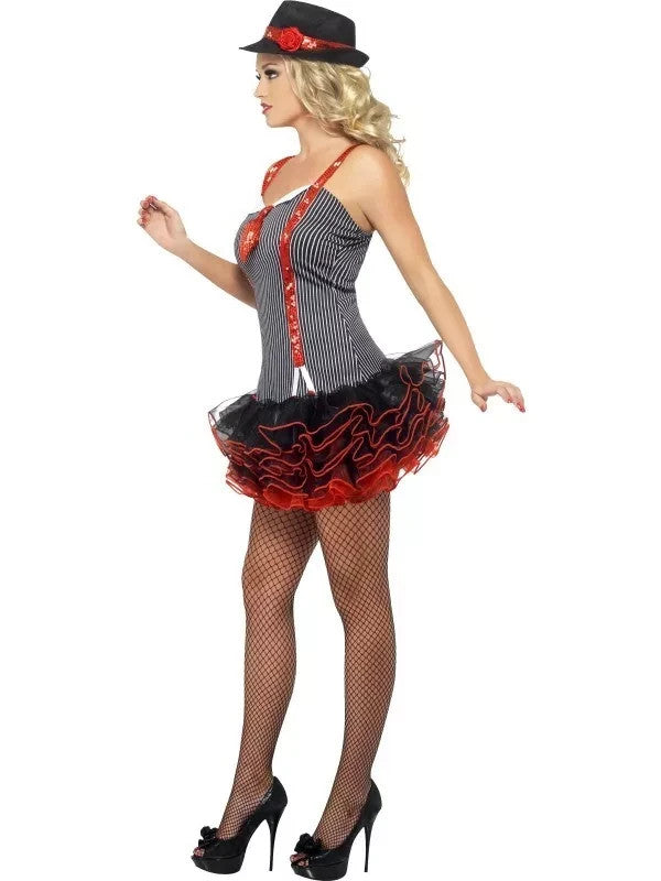 Ladies 1920s Sexy Fever Tutu Gangster Fancy Dress Costume UK 8-10