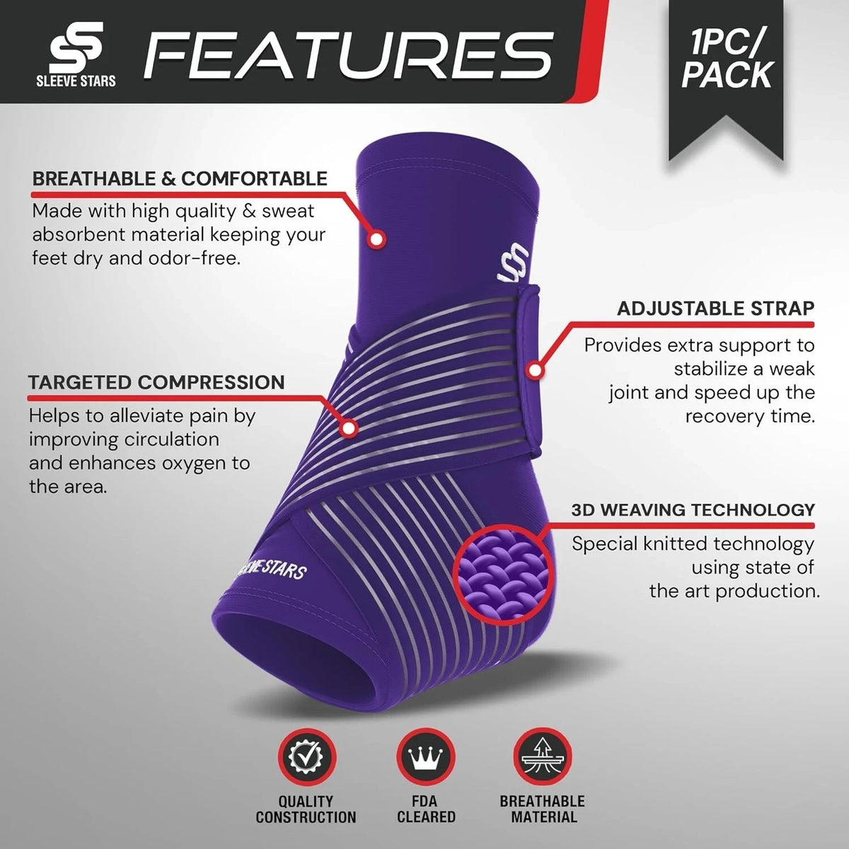 Sleeve Stars Ankle Brace Achilles Tendonitis Support Foot & Plantar Fasciitis