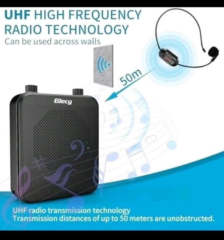 Giecy G300 30W Portable Voice Amplifier UHF Headset Mic Bluetooth PA Speaker