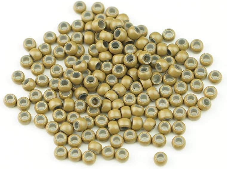 Nano Rings Beads 3mm Silicone Lined for Hair Extensions x 1000 UK Dark Blonde