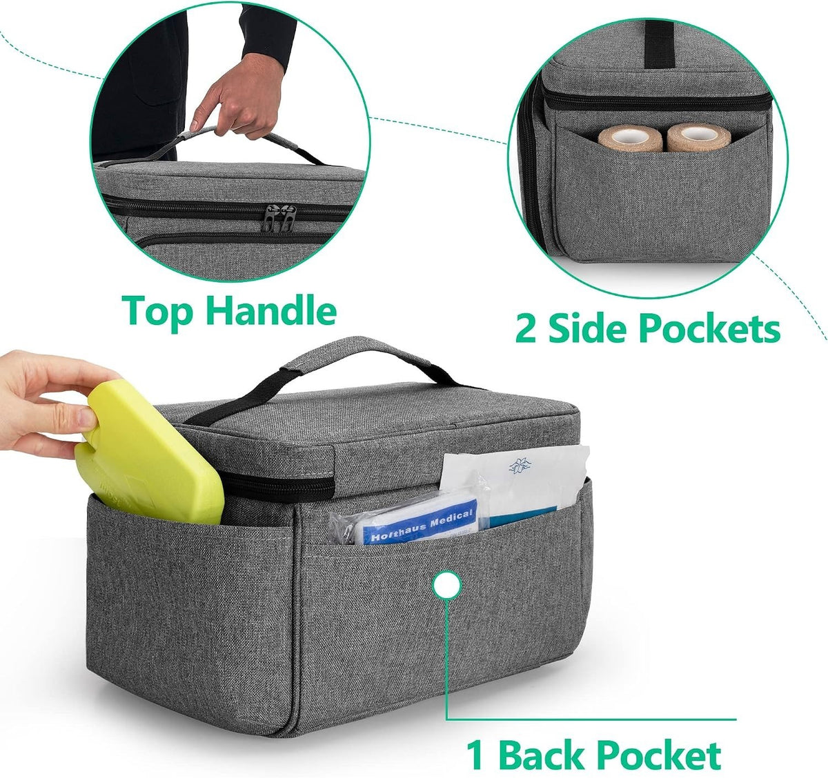 Curmio Medical First-aid Medical Emergency Travel Home Work 1st Aid Bag Kit Box