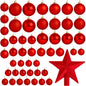 Christmas Tree Red Baubles Decoration Tree Balls 50pcs includes Christmas Star