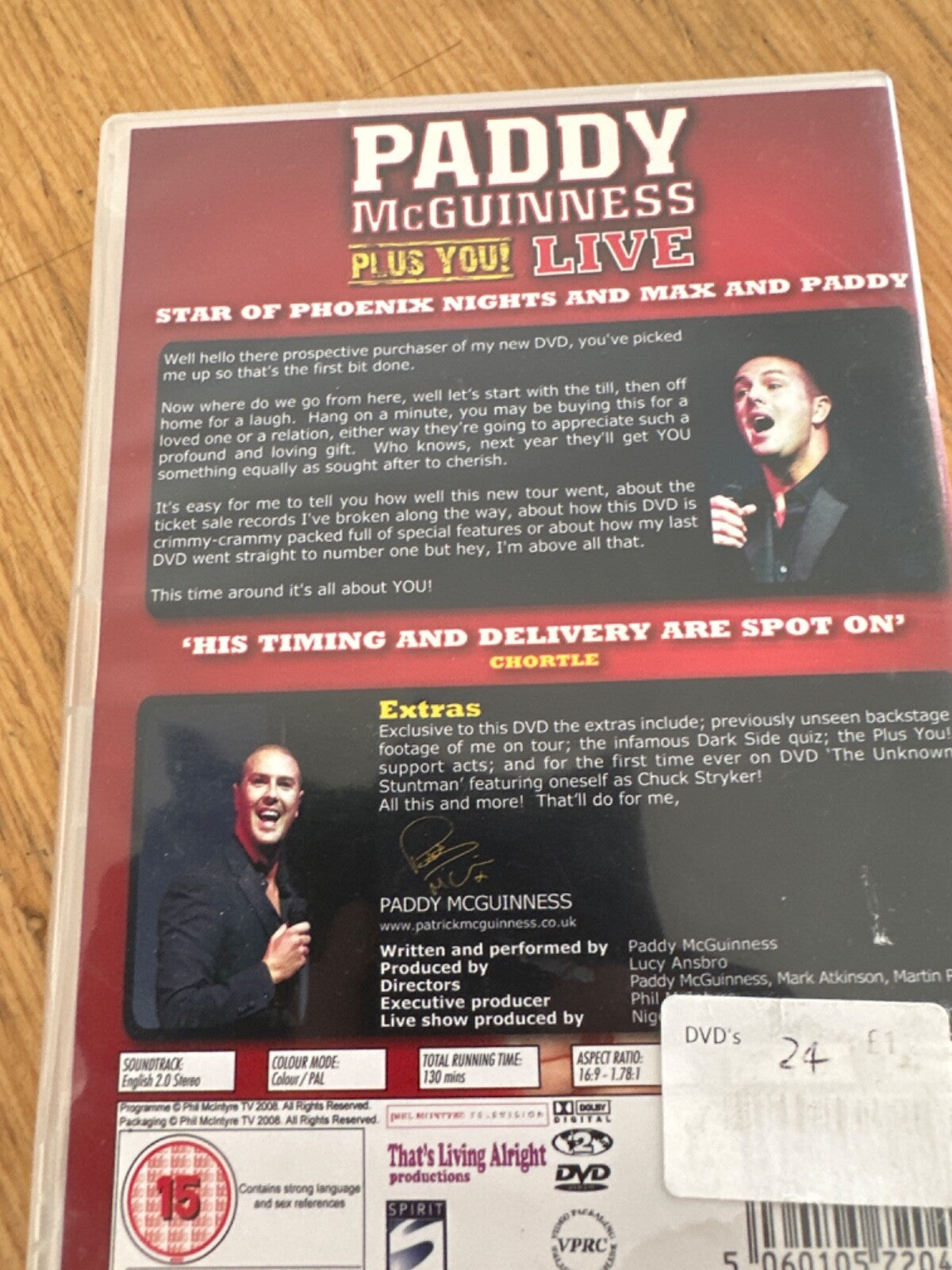 Paddy McGuiness Plus You Live DVD - signed autographed