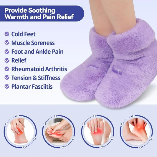 Microwave Booties for Cold Feet & Discomfort Relief  Removable Heated Warmer