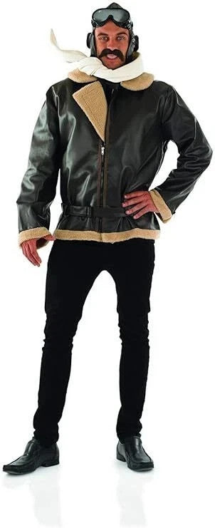 Mens WW2 Fighter Pilot Costume Adult 1940s Army Aviator Bomber Fancy Dress