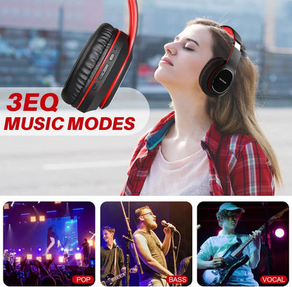 Worwoder Wireless Headphones over Ear, 80 Hours Playtime Bluetooth Headphones, H
