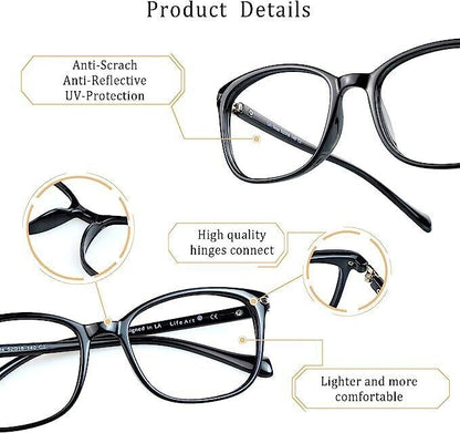 LifeArt Blue Light Blocking Glasses - Anti Eyestrain Glare - TV Computer Reading