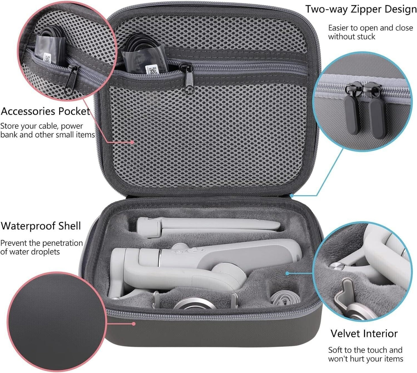 Okima Storage Bag for DJI OM 5, Portable Waterproof Carrying Case Fits DJI OM 5
