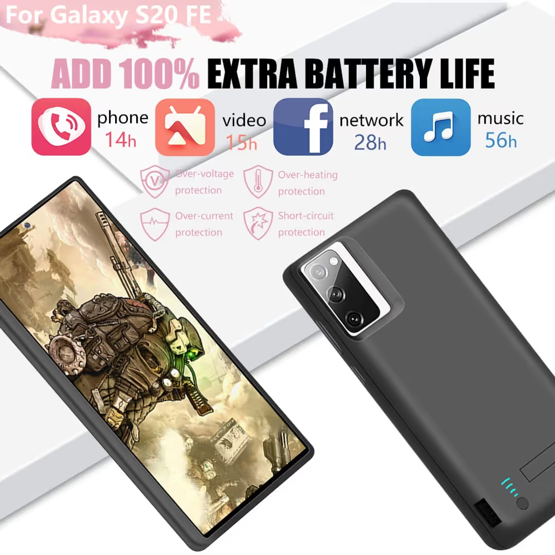 For Samsung Galaxy S20 FE 5G Battery Charger Case Power Bank