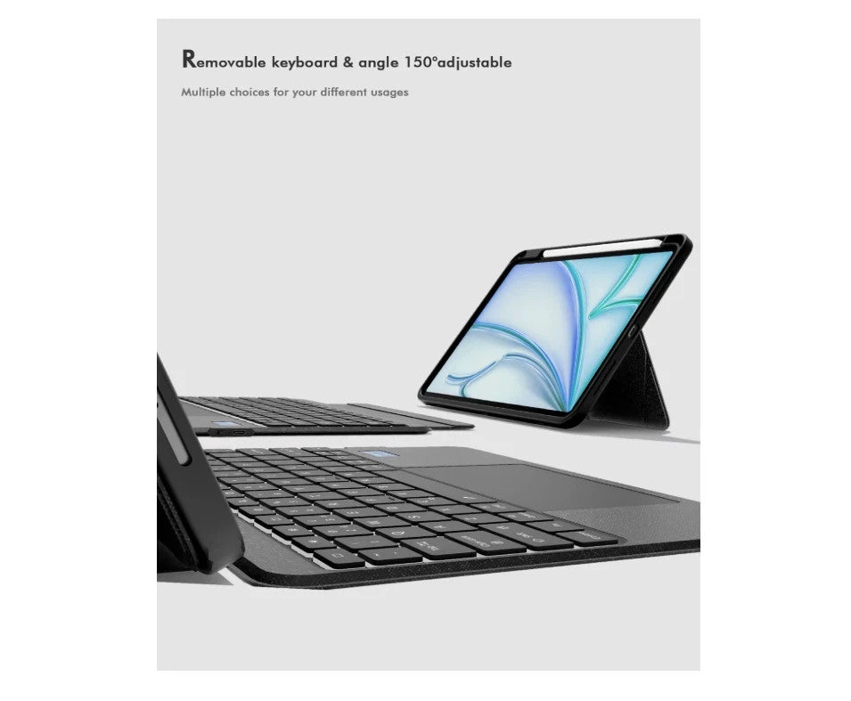 Doohoeek Bluetooth Keyboard Case w/LCD Screen Display for iPad Air 13 inch