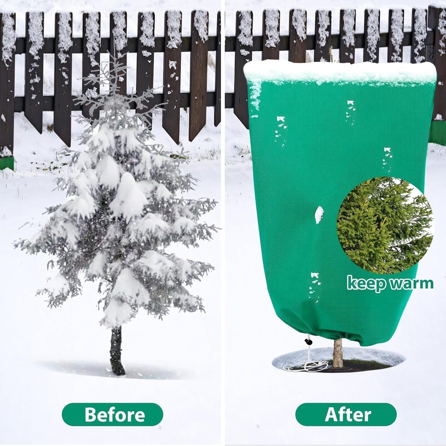 4 Pack Large Frost Protection Bag Plants Fleece Winter Garden Plant Cover - 70gs