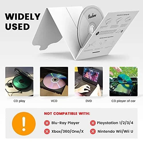 Reshow CD Player Cleaner, Laser Lens Cleaning Disc Cleaning