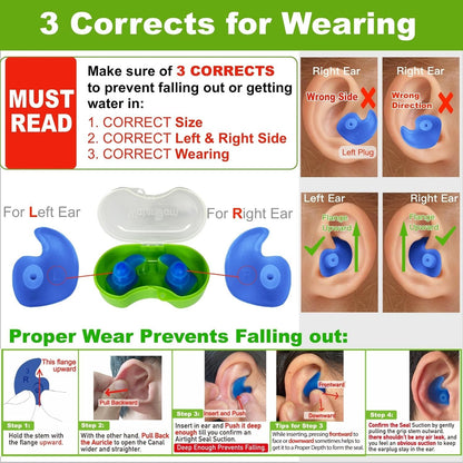 WaterDam Swimming Earplugs. No Hurt, No Pain, Ultra Comfy, Prevent Swimmer's Ear