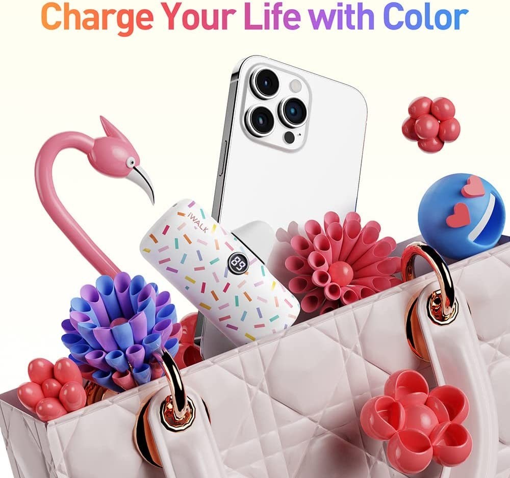 Iwalk Small Portable Charger 4800mAh, Mini Power Bank - iPhone 14/13/12/11 x