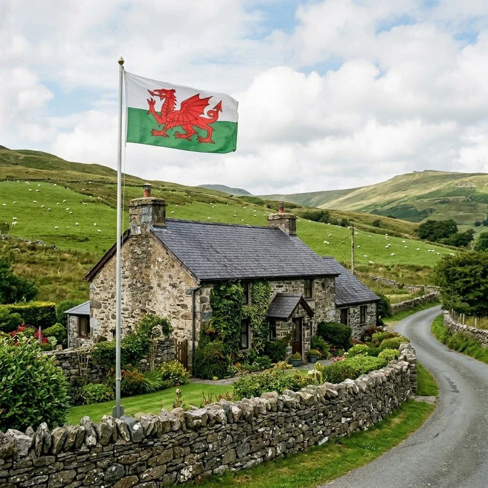 Large Welsh Flag 5ft x 3ft Y Ddraig Goch Large Wales Flag With Metal Eyelets