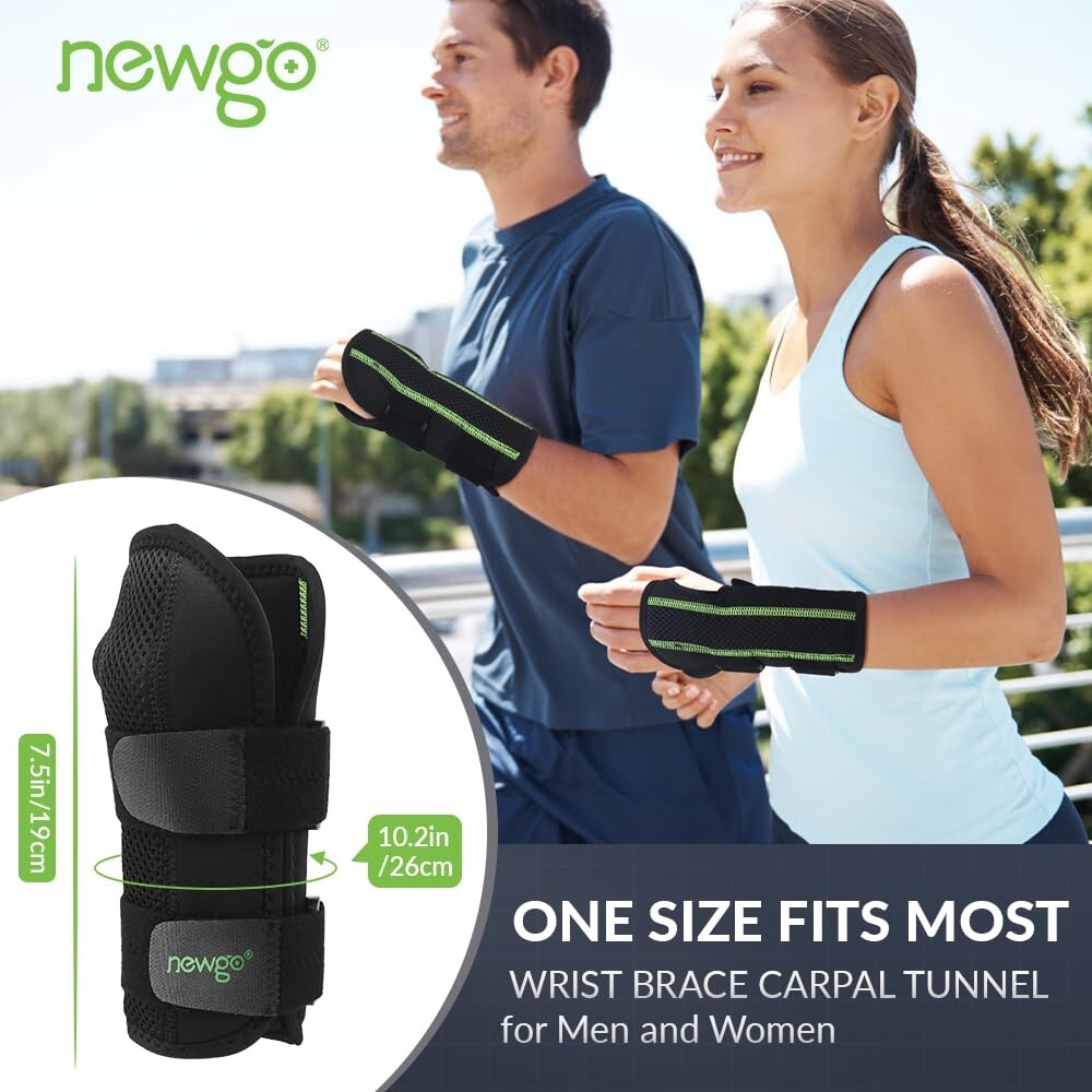 Newgo Wrist Support Straps Carpal Tunnel Arthritis Sprain Pain Relief Strap