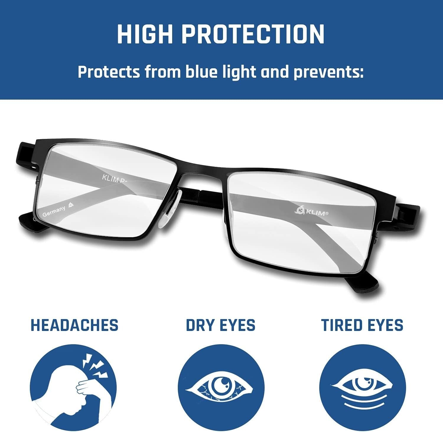KLIM Protect Anti Blue Light Glasses Anti Eye Fatigue Anti UV glasses New 2024