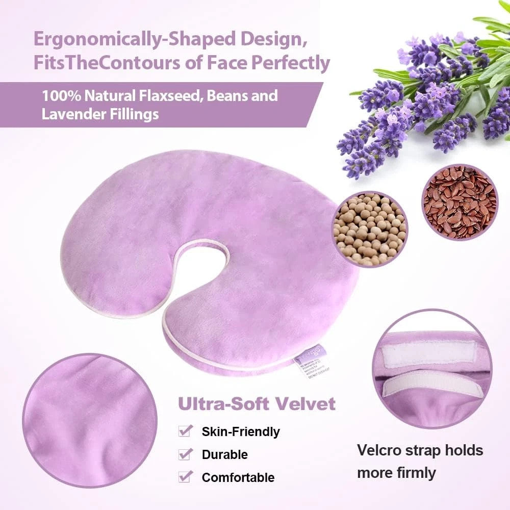 NEWGO Face Heating Mask for Sinus, Microwavable Heating Pad, Warm Cold Compress 