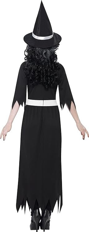 Ladies Zombie Salem Witch Fancy Dress Costume Halloween Size S Uk 8-10