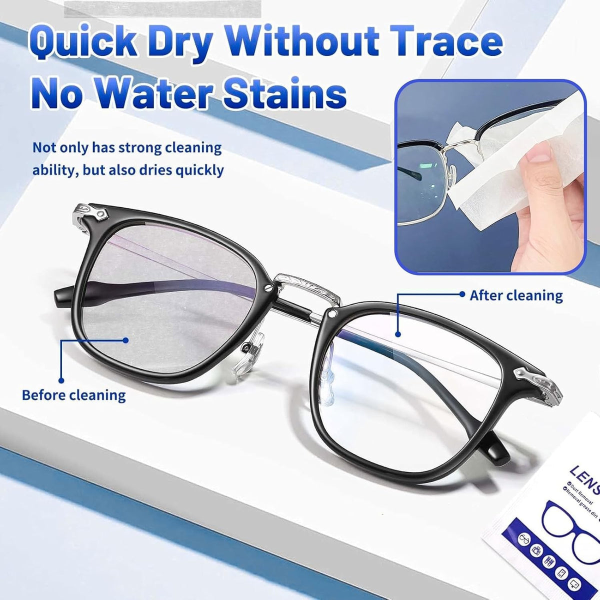 220 Count Lens Cleaning Wipes for Eyeglasses, Pre-Moistened Individually Wrapped