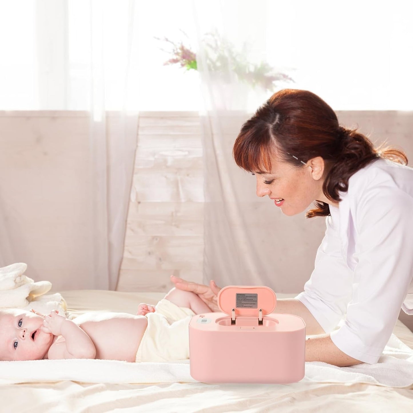 Baby Wipe Warmer Heater with LED Display Wet Towel Dispenser Portable USB Charge
