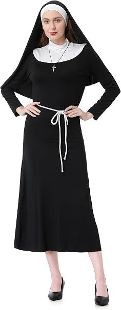 LADIES NUN COSTUME HEN NIGHT RELIGIOUS FANCY DRESS PARTY ADULT SISTER MOTHER