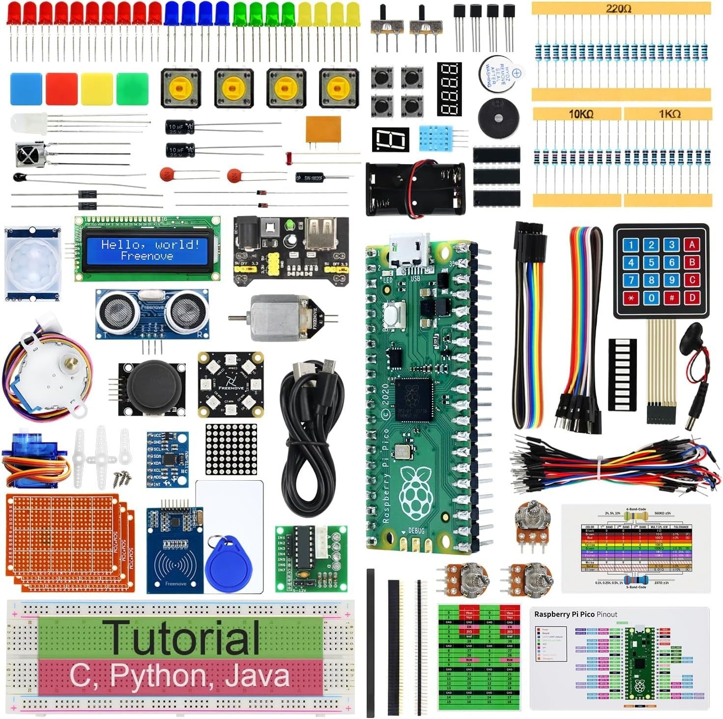 Freenove Ultimate Starter Kit for Raspberry Pi Pico  222 pcs