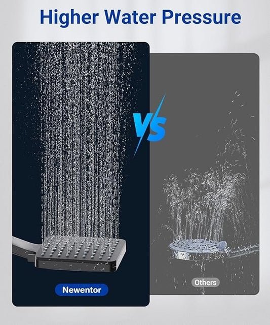 Newentor High Pressure Shower Head 6 Modes Water Saving black