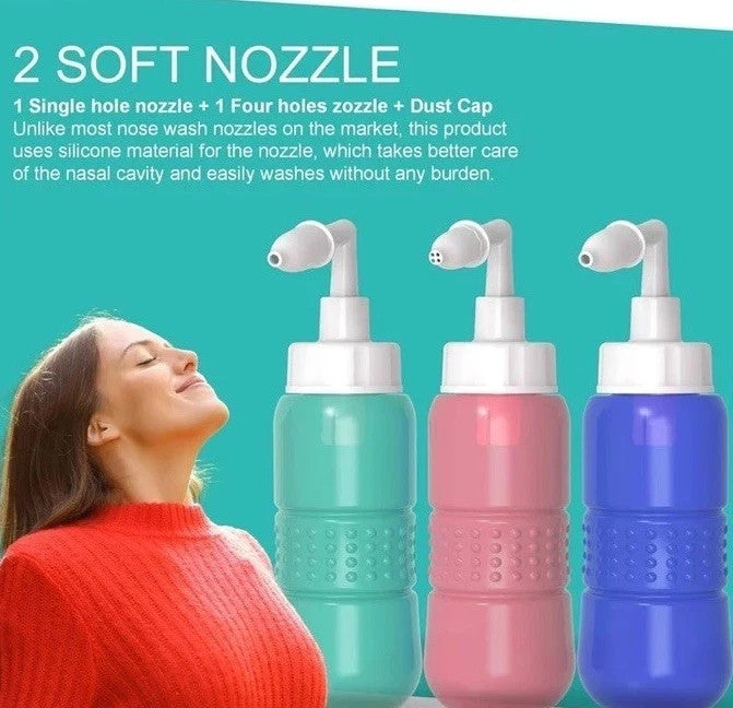 Nasal Rinse Kit – 300Ml Bottle + 5 Saline Packets – Neti Pot for Sinus Relief